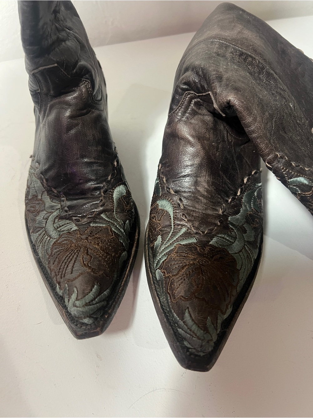 Women’s Old Gringo Erin Leather Western Boots - Chocolate / Turquoise